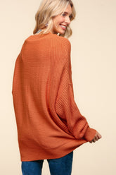 Side Slit Textured Asymmetric Sweater Haptics